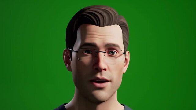 3D Male Character &ndash; Animation of Talking Mouth with Green Screen