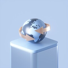 International Money transfer concept. 3d rendering. 