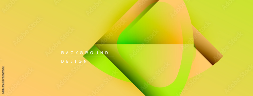 Leinwandbilder Abstract yellow design features overlapping curved shapes. Gradient colors create dynamic visual effect. Modern background element.