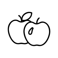 Fresh apples with a leaf on one, a healthy snack option in a minimalist style illustration