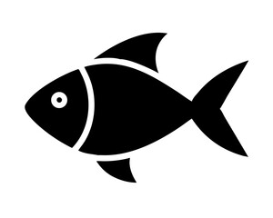 Black silhouette fish swimming gracefully in a minimalist design suitable for various creative projects