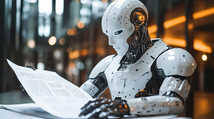 Artificial Intelligence in Document Analysis, the role of artificial intelligence in document analysis with an image portraying machine learning algorithms extracting data from unstructured documents