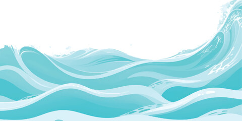 Fototapeta premium Tranquil watercolor sea texture featuring light blue and green hues. Hand-painted abstract art perfect for backgrounds, invitations, and creative projects. 