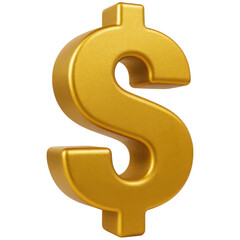 Golden Dollar Sign Symbol on Transparent Backdrop Financial Icon Currency Graphic Wealth Investment Economy Prosperity