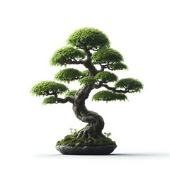  A little bonsai plant tree isolated on white background