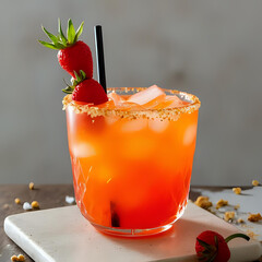 cocktail with strawberry