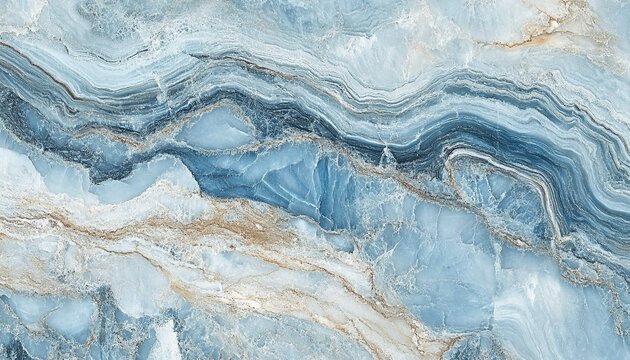 Carta da parati blu con venature dorate e bianche che creano un effetto marmorizzato elegante