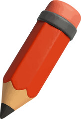 red pencil isolated on white