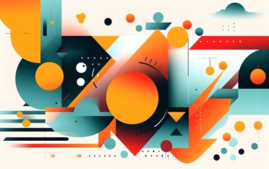 Vibrant geometric shapes form modern abstract background