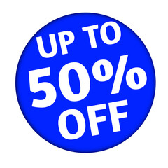 Up to 50% off sticker