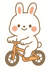 funny rabbit riding a bike