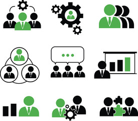 business management icons, Work icons, teamwork icon,  Teamwork Icons Collaboration Partnership