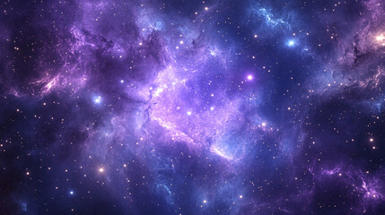 Cosmic Nebula A Stunning Display of Purple and Blue Celestial Wonders