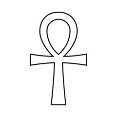 Ankh Egyptian Cross Symbol Outline Icon