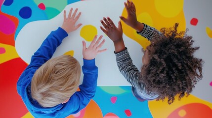 Playful Interaction: Two Children's Joyful Hands-On Experience