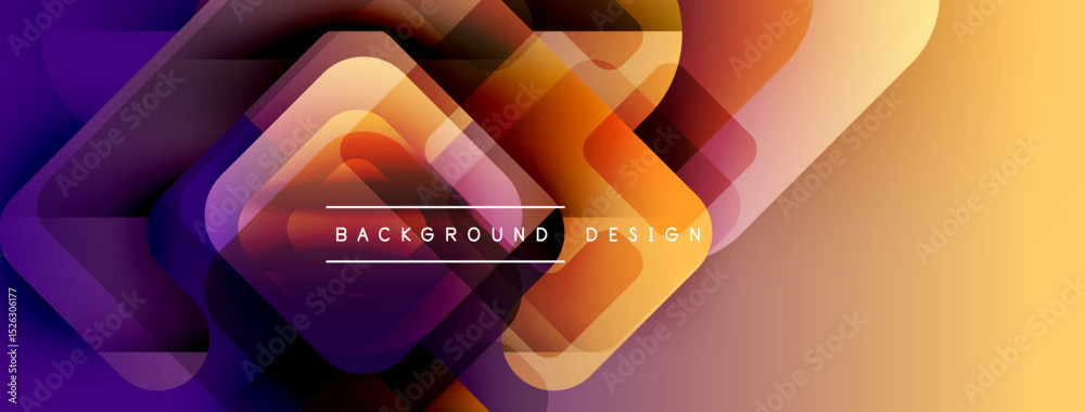 Aufkleber Abstract geometric shapes blend vibrant colors. Gradient transitions create dynamic visual effect. Modern design suitable for backgrounds.