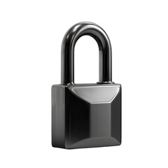 Naklejka premium Sleek Black Padlock Security Symbol Protection Privacy, isolated on transparent background, perfect cutout, PNG