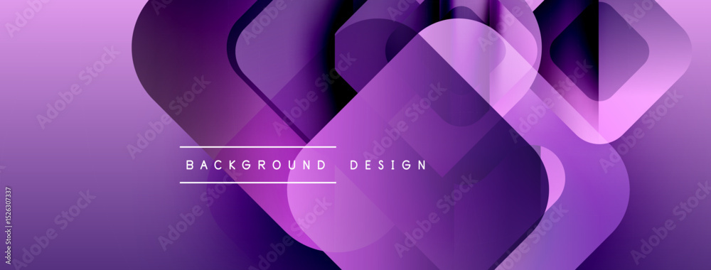 Leinwandbilder Abstract purple gradients form dynamic overlapping layers. Modern design elements create fluid visual experience. Background text reads background design.