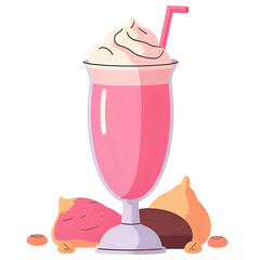 strawberry milkshake with ice cream