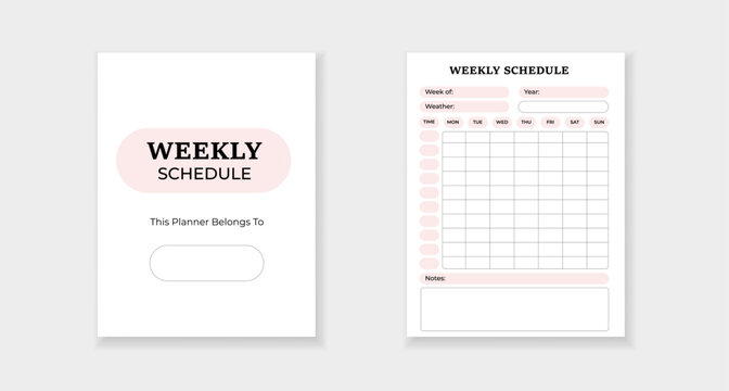 Form for planning your week with specific days and time slots to stay organized and productive.