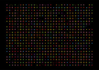 Abstract background with grid and colourful dots design 