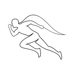 Dynamic line drawing of a runner in motion
