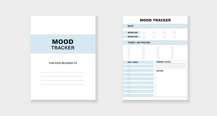 Template for mood tracking. monitor daily emotions and energy levels with category-specific sections.