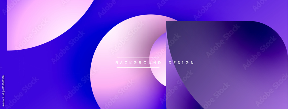 Fototapete Abstract purple background. Overlapping shapes create dynamic visual effect. Modern design elements suggest fluidity, innovation.