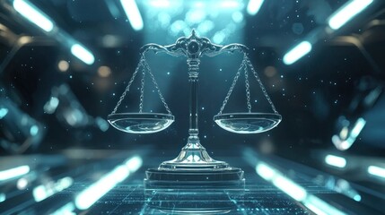 Digital Scales of Justice: Futuristic Legal Concept