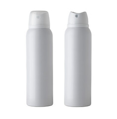 Plakat White small spray bottle isolated on white background showing hygiene concept