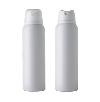 White small spray bottle isolated on white background showing hygiene concept
