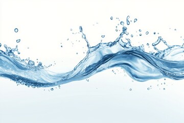 Water splash, flowing water stream with drops