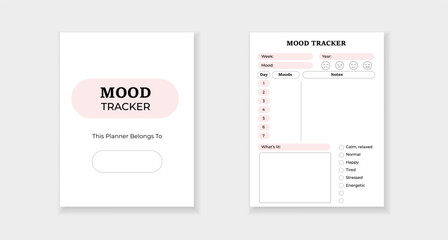 Template form designed to track daily mood and emotions effectively for mental well being.