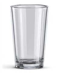 Empty Clear Drinking Glass on White Background, Symbolizing Freshness and Cleanliness for Product Mockups : Generative AI