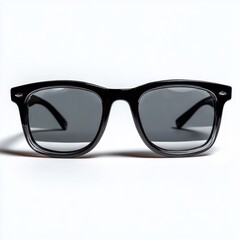 Black Framed Sunglasses on White Background, Representing Summer Style and Eye Protection for Fashion Advertising : Generative AI