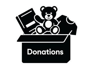 Donation Box with Teddy Bear Book and T-Shirt