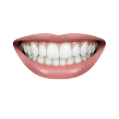 Obraz premium A bright, healthy smile with perfectly aligned white teeth and pink lips, isolated on transparent background