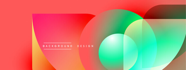 Abstract fluid shapes, vibrant colors blend. Gradient background creates dynamic visual effect. Text reads background design.