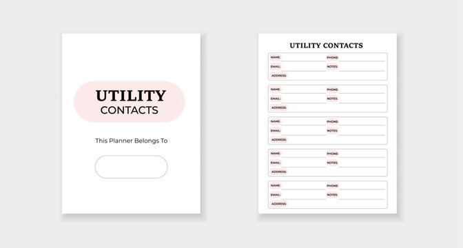 Form template for organizing contact information. designed for ease of use and clarity.