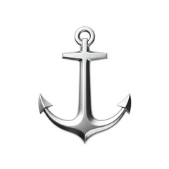 A gleaming silver anchor, isolated on transparent background, stands ready for the open sea