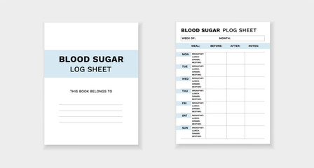 Form for tracking blood sugar levels before and after meals. ideal for diabetes management.