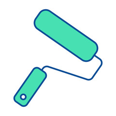 Paint roller icon. Construction tool. Color vector instrument illustration