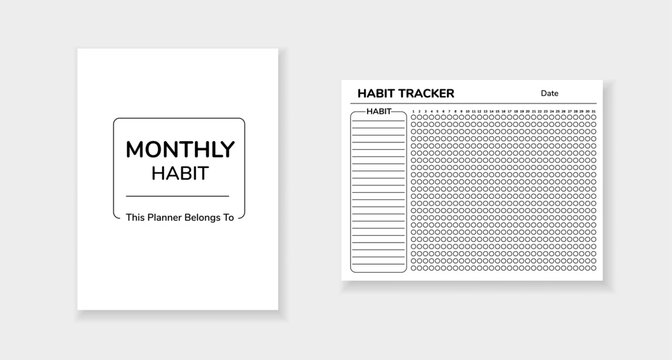 Habit tracker template for monitoring monthly habits and tracking daily progress efficiently.