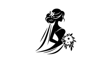 dress, bride, wedding, woman, fashion, beauty, gown, vector, princess, illustration, silhouette, people, model, dance, elegance, marriage, art, lady, clothing, bridal, costume, clothes,  glamour logo 