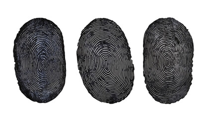 Three faded, smudged fingerprints