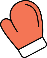 baking mitt doodle style on white background