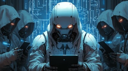 Digital Art of an Evil Cyber Ninja Warrior