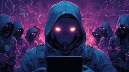 Cyber Ninja Illustration: Futuristic Digital Art