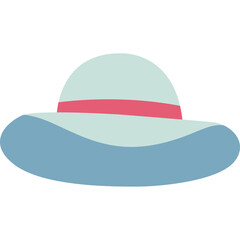 llustration of a Summer Hat with Pink Ribbon