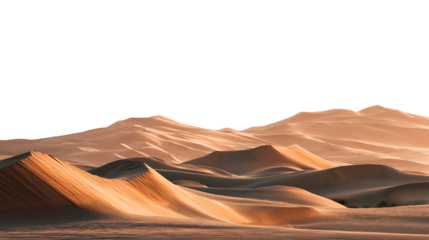 mesmerizing landscape of desert  isolated on white background